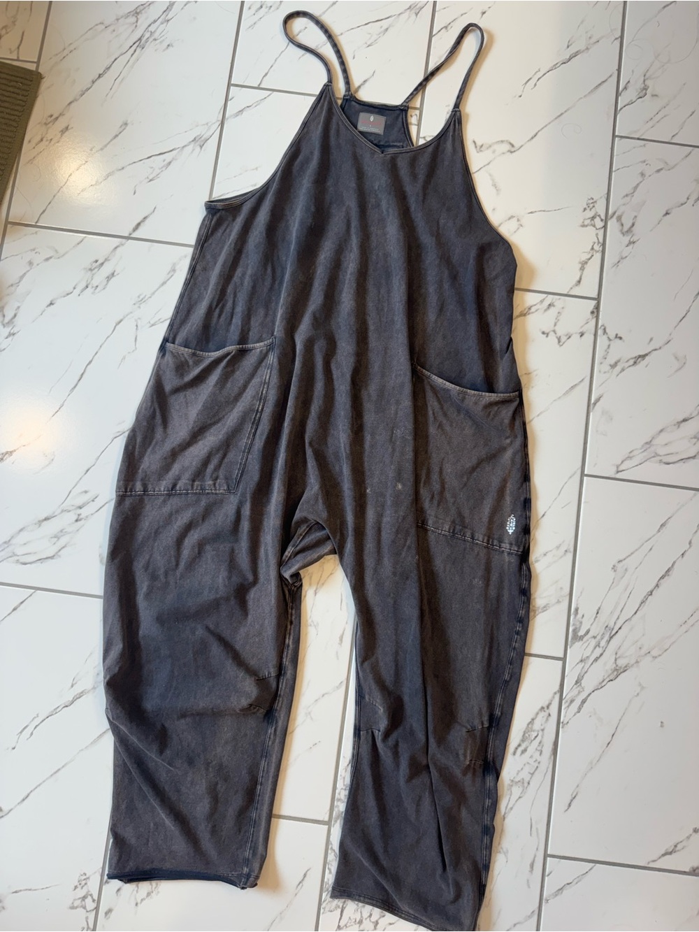 FP Movement by Free People Black Washed Romper Jumpsuit